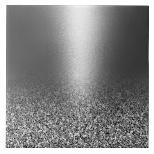 Metalen zilveren glitter tegeltje (Voorkant)