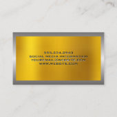 Metalen zilveren rand | Gouden glans achtergrond Visitekaartje (Achterkant)