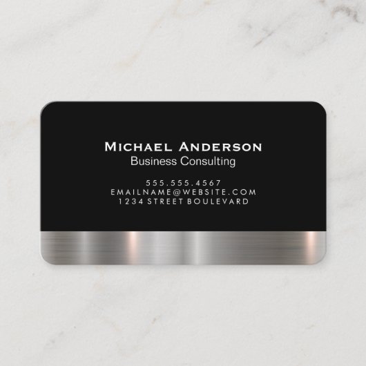 metalen zilveren trim visitekaartje (Voorkant)