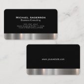 metalen zilveren trim visitekaartje (Voorkant / Achterkant)