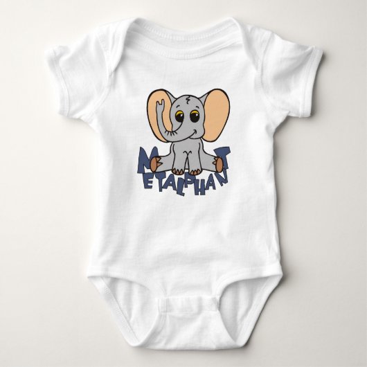Metalfant Elephant Baby Bodysuit (Voorkant)