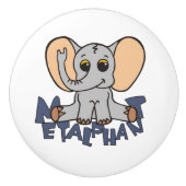 Metalfant Elephant Ceramic Knob. Keramische Knop (Voorkant)