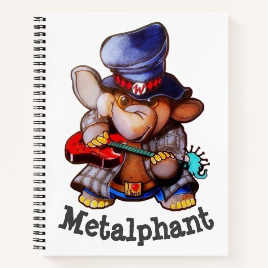 Metalfant met gitaar Spiral notebook Notitieboek (Voorkant)