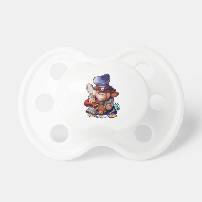 Metalfant met Guitar Pacifier Speen (Voorkant)