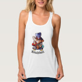 Metalfant met Guitar Women's Flowy Racerback Tanktop (Voorkant)