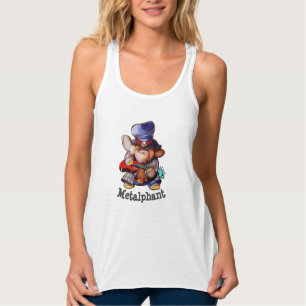 Metalfant met Guitar Women's Flowy Racerback Tanktop