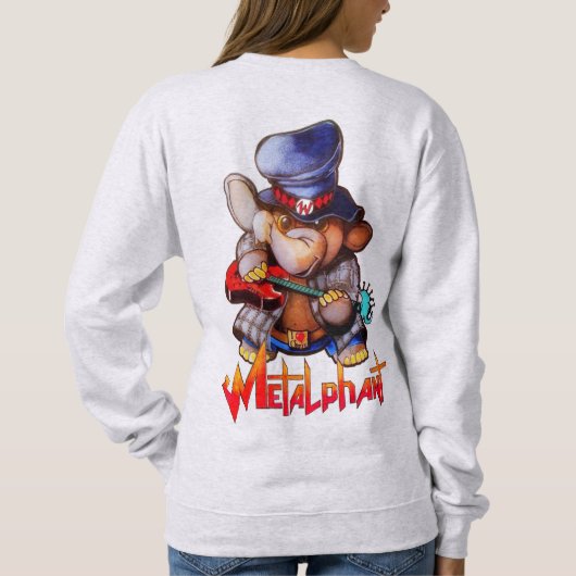Metalfant met Guitar Women's Sweatshirt 2-design (Achterkant)