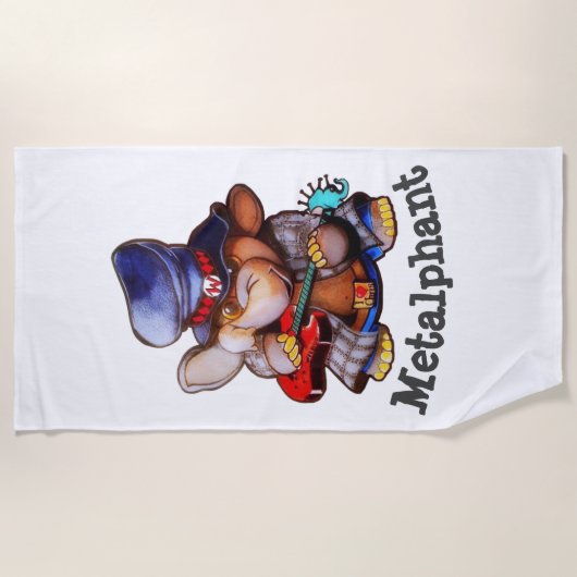 Metalfant met keukendoek voor gitaarbedekking - Eé Strandlaken (Voorkant)