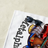 Metalfant met keukendoek voor gitaarbedekking - Me Strandlaken (In situ)