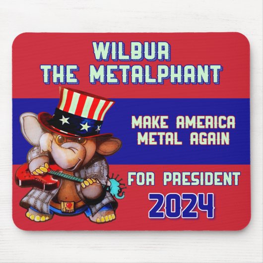 Metalfant voor President 2024 Muismat rood (Voorkant)
