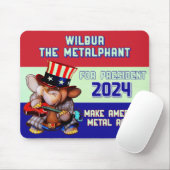 Metalfant voor President 2024 Muismat wit (Met muis)