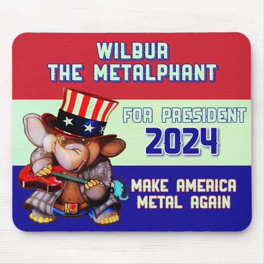 Metalfant voor President 2024 Muismat wit (Voorkant)