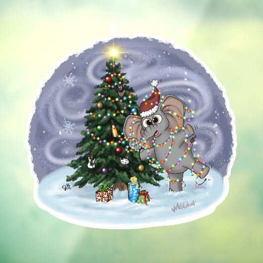 Metalfant Wilbur in lampglas Raamsticker (Vel 3)