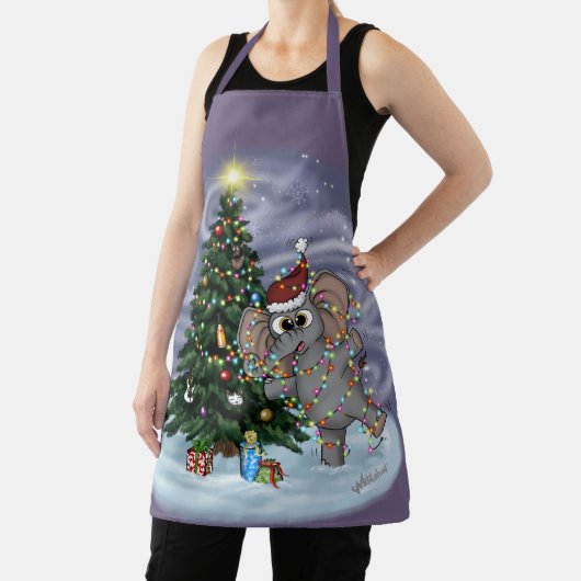 Metalfant Wilbur in licht over afdruk Apron Schort (Insitu)