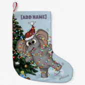 Metalfant Wilbur in licht Stocking Kleine Kerstsok (Voorkant)