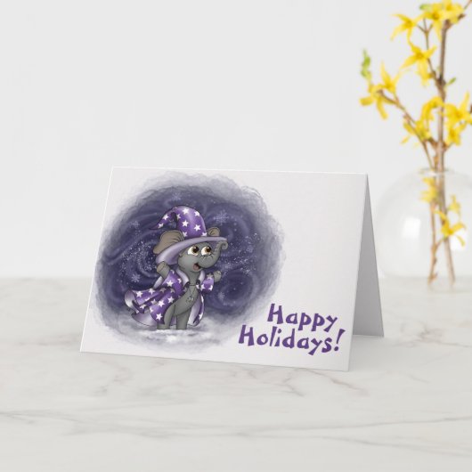 Metalfant Wilbur in Winter Holiday Card Kaart (Gele Bloem)