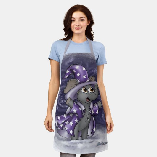 Metalfant Wilbur in Winter Over Print Apron Schort (Gedragen)
