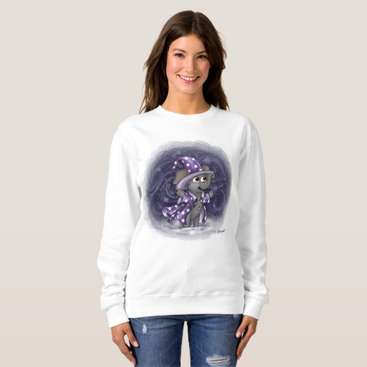 Metalfant Wilbur in Winter Women's Sweatshirt (Voorkant volledig)
