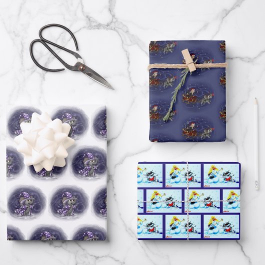 Metalfant Wilbur in winterpakpapierbladen Inpakpapier Vel (Voorkant)