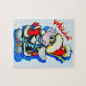 Metalfant Winter Holiday Puzzle - blauw Legpuzzel (Horizontaal)