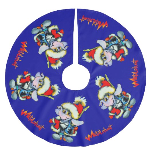 Metalfant Winter Holiday Tree Skirt - blauw Kerstboom Rok (Voorkant)