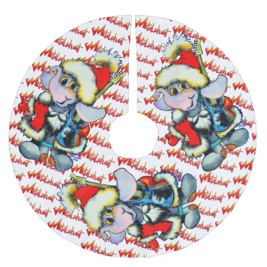 Metalfant Winter Holiday Tree Skirt - wit Kerstboom Rok (Voorkant)