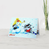 Metalfant Winter Scene Holiday Card Kaart (Voorkant)
