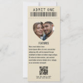 Metalhead Luxe Rock ’n’ Roll Wedding Ticket Kaart (Achterkant)