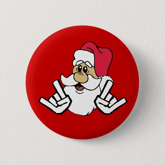 Metalhead Santa Button (Voorkant)