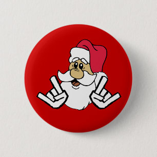Metalhead Santa Button