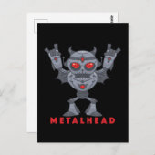 Metalhead - Zware metalen robotaril - met tekst Briefkaart (Voorkant / Achterkant)