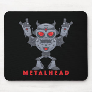 Metalhead - Zware metalen robotaril - met tekst Muismat