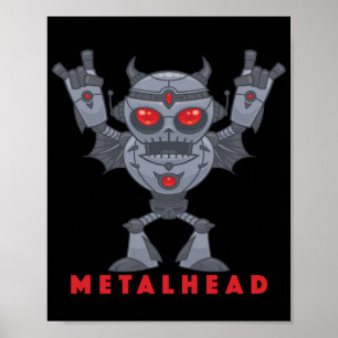 Metalhead - Zware metalen robotaril - met tekst Poster