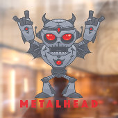 Metalhead - Zware metalen robotaril - met tekst Raamsticker (Vel 2)