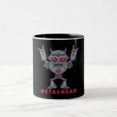 Metalhead - Zware metalen robotaril - met tekst Tweekleurige Koffiemok (Center)