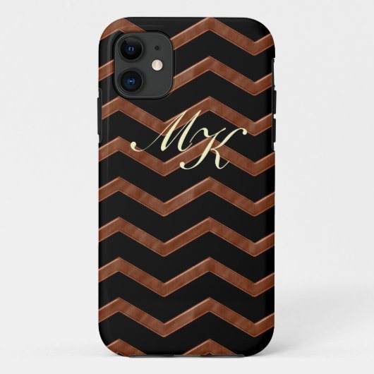 Metalic Bronze Zig Zag Pattern Case-Mate iPhone Case (Achterkant)