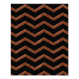 Metalic Bronze Zig Zag Pattern Foto Afdruk