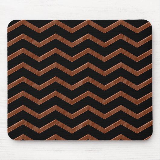 Metalic Bronze Zig Zag Pattern Muismat (Voorkant)