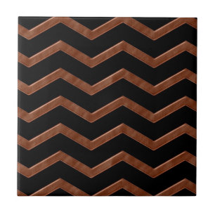 Metalic Bronze Zig Zag Pattern Tegeltje