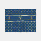 Metalic Fleur de lis (Gold) Fleece Deken (Voorkant (Horizontaal))