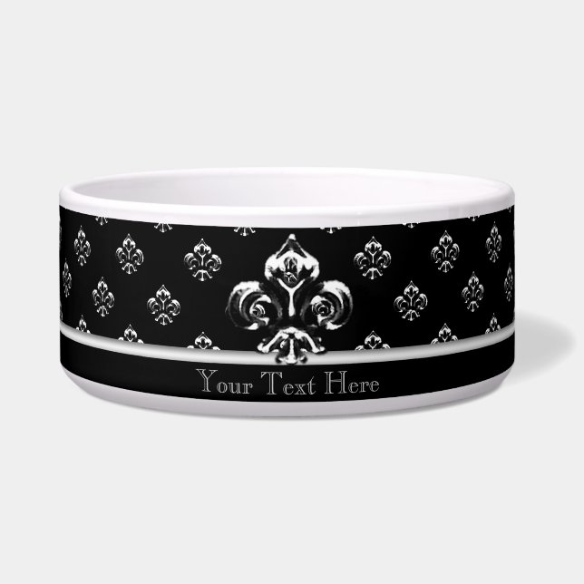 Metalic Fleur de lis (Silver) Voerbakje (Voorkant)