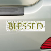 Metalic Gold en White Floral Bumpersticker (Op auto)