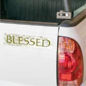 Metalic Gold en White Floral Bumpersticker (Op Truck)