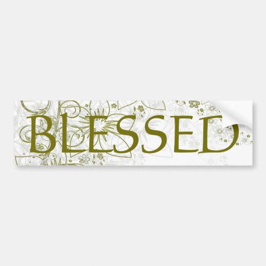 Metalic Gold en White Floral Bumpersticker (Voorkant)