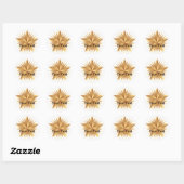 Metalic look Gold Star-stickers Ronde Sticker (Vel)