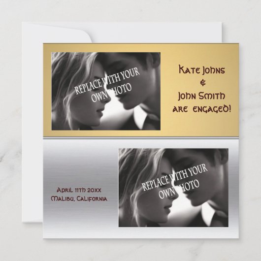 Metalic modern Square Verloving aankondiging (Voorkant)