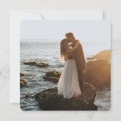 Metalic Silver en Black Photo Wedding Kaart (Achterkant)