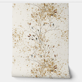 Metalic style branch mid century gold glitter behang
