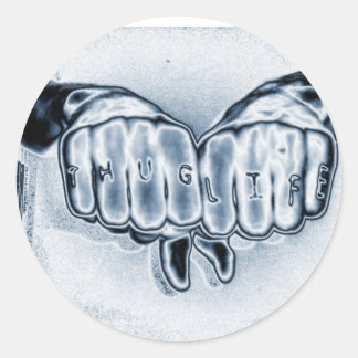 METALIC THUG LIFE RONDE STICKER