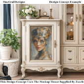 Metalic Vrouw Olieverfschilderij Decoupage Links 1 Tissuepapier